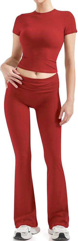 SUUKSESS Women 2 Piece Lounge Sets Going Out Y2K Foldover Pants Matching Pajamas | Amazon (US)