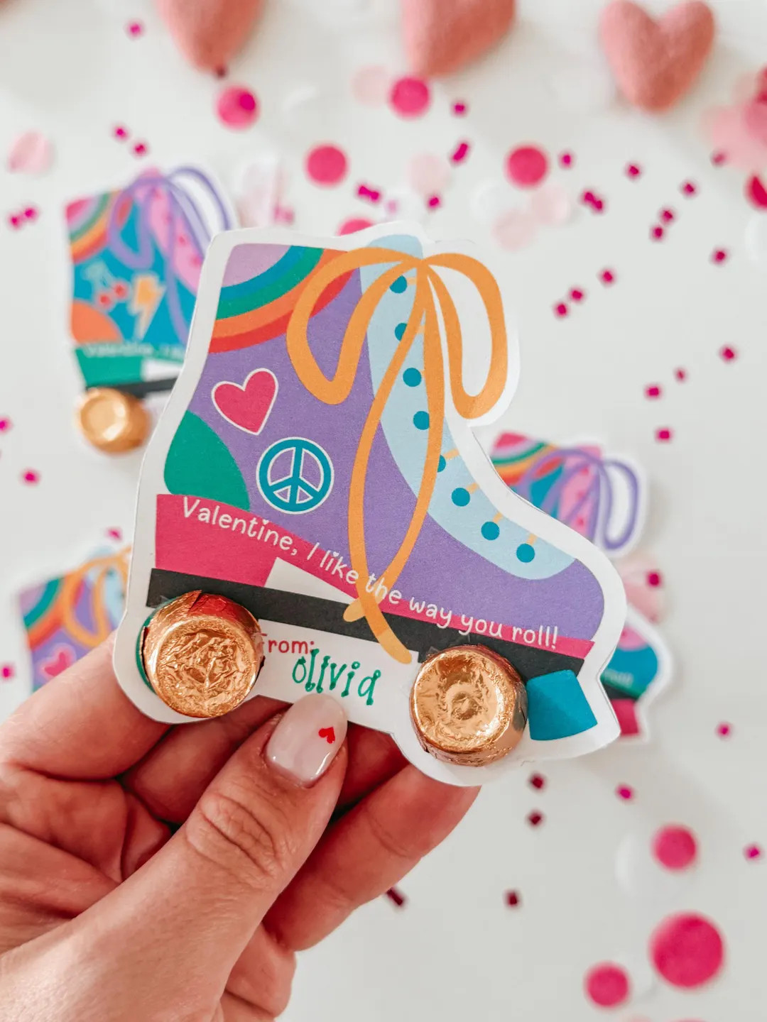 Classroom Valentine Cards, Roller Skate Valentine, School Valentines Printable, School Favor, Val... | Etsy (US)