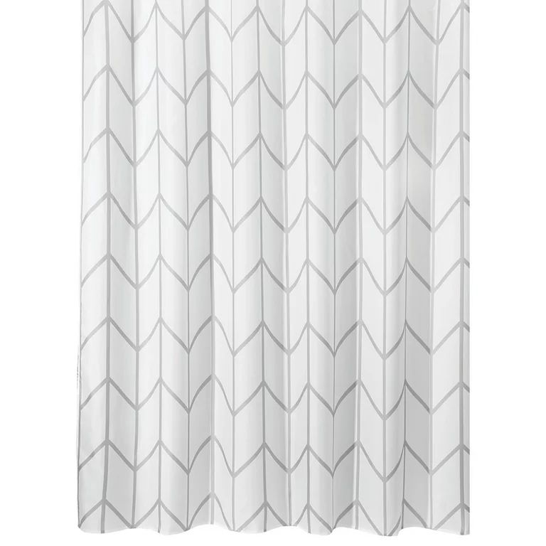 mDesign Decorative Modern Geometric Herringbone Print Shower Curtain - Swanky Shower Curtains wit... | Walmart (US)