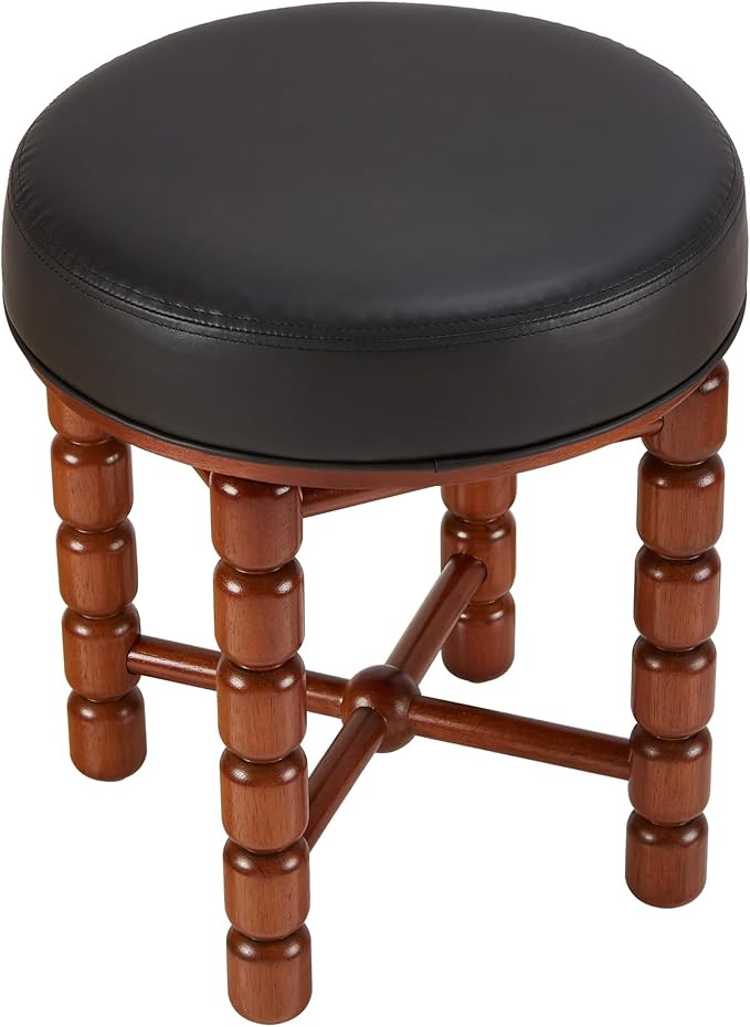 Spindle Vanity Stool, Antique Makeup Stool, Mid-Century Upholstered Vanity Ottoman, Vintage Cushi... | Amazon (US)