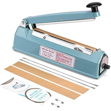 METRONIC 8 inch Impulse Sealer Poly Bag Heat Sealer Sealing Machine Heat Seal Closer with Repair Kit | Amazon (US)