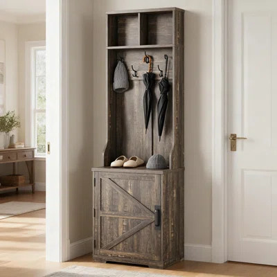 3-In-1 Farmhouse Hall Tree With Shoe Storage Bench, 6 Heavy-Duty Hooks, And Entryway Organizer Cabinet For Mudroom, Hallway, Or Bedroom | Wayfair North America