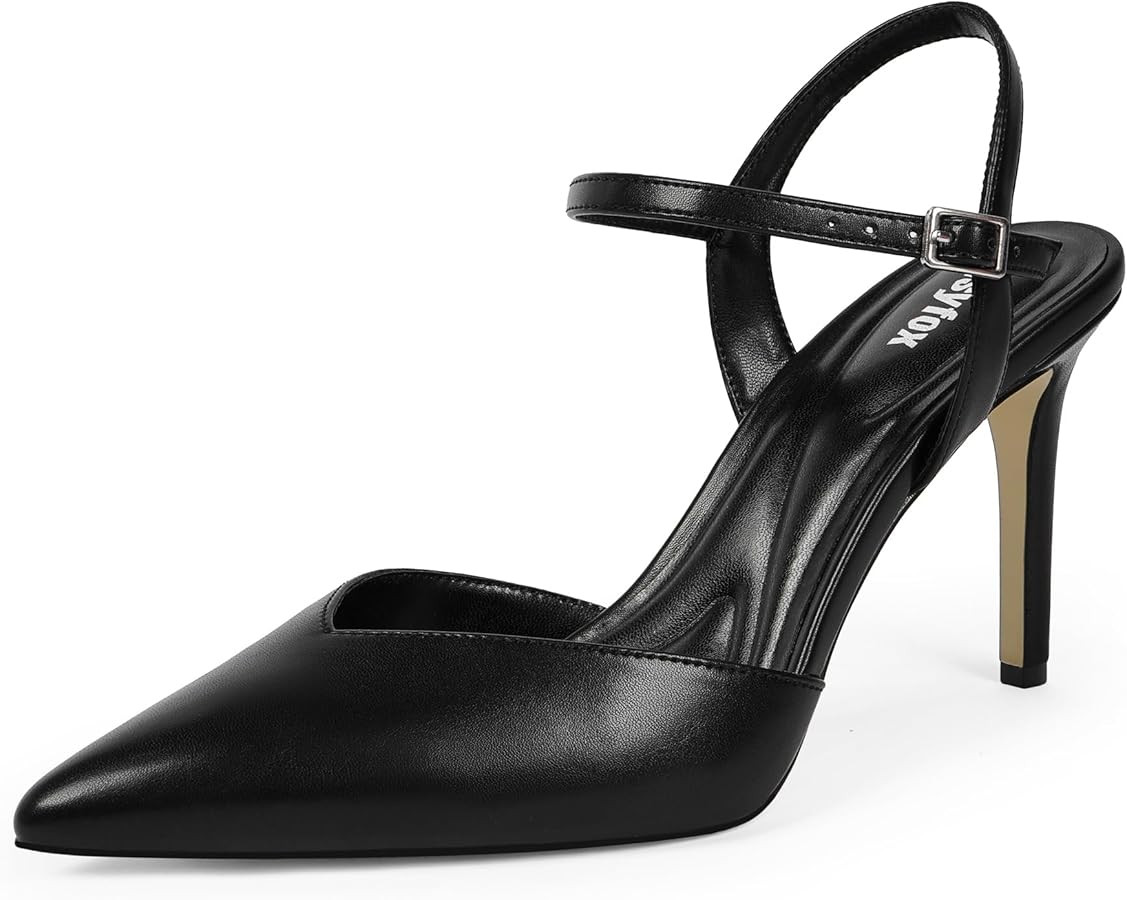 Womens Pumps Closed Pointed Toe Stiletto Heels Ankle Strap Slingback Heels for Women Wedding Part... | Amazon (US)
