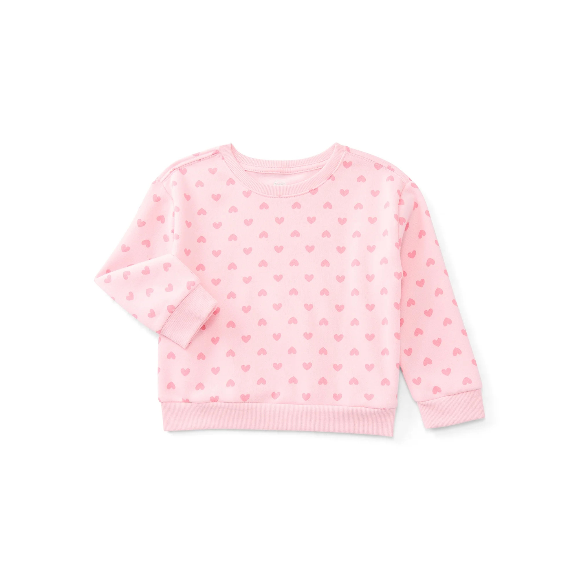 Wonder Nation Toddler Girls Fleece Sweatshirt with Long Sleeves, Sizes 2T-5T | Walmart (US)