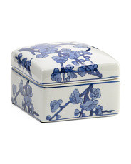 6x6x4 Chinoiserie Ceramic Box | Marshalls