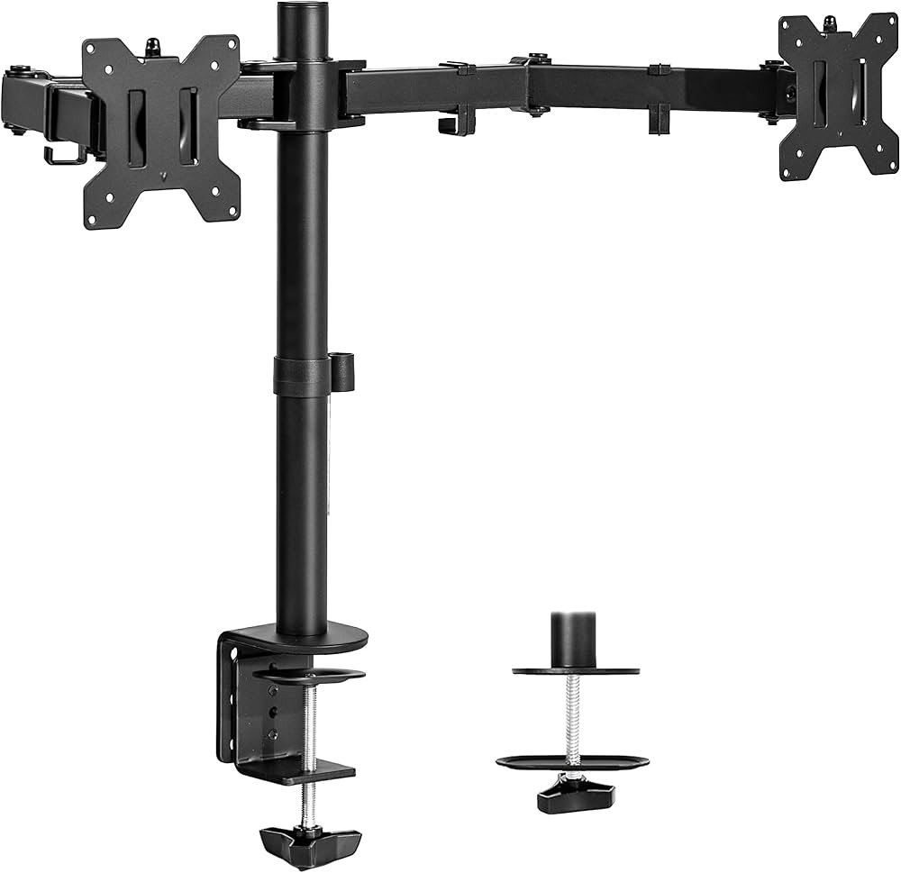 VIVO Dual Monitor Desk Mount, Heavy Duty Fully Adjustable Steel Stand, Holds 2 Computer Screens u... | Amazon (US)
