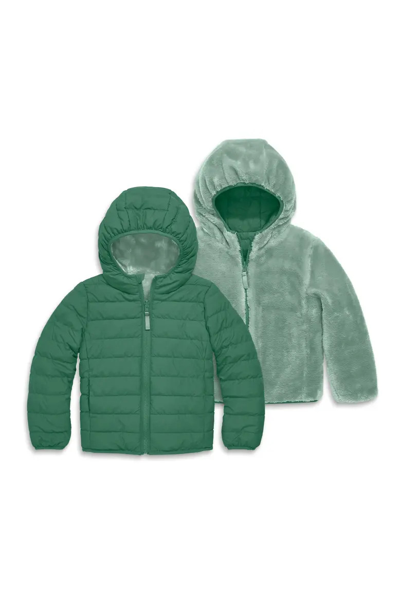 Kids' Reversible Fleece Puffer Jacket | Nordstrom | Nordstrom