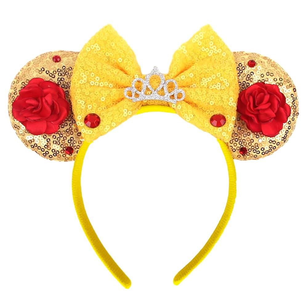 Mouse Ears Headbands Women Mice Ears Headhand Bows Shiny Glitter Birthday Party Themed Events (Go... | Amazon (US)