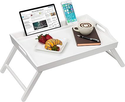 Rossie Home Media Bed Tray with Phone Holder - Fits up to 17.3 Inch Laptops and Most Tablets - So... | Amazon (US)