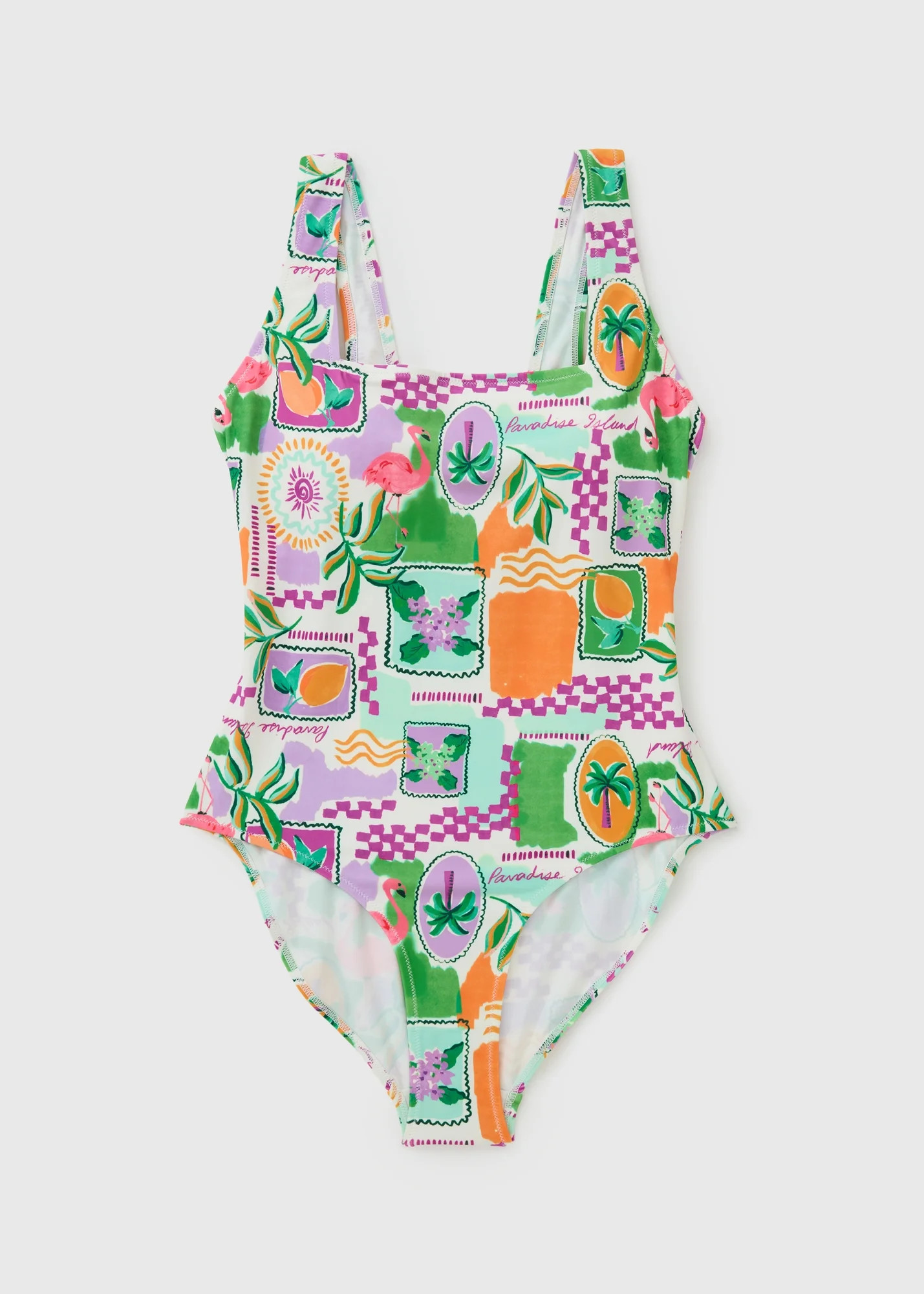 White Square Neck Swimsuit | Matalan (UK)
