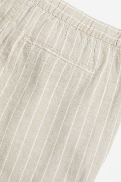 Hose aus Leinenmischung Regular Fit - Hellbeige/Gestreift - Men | H&M AT | H&M (DE, AT, CH, NL, FI)