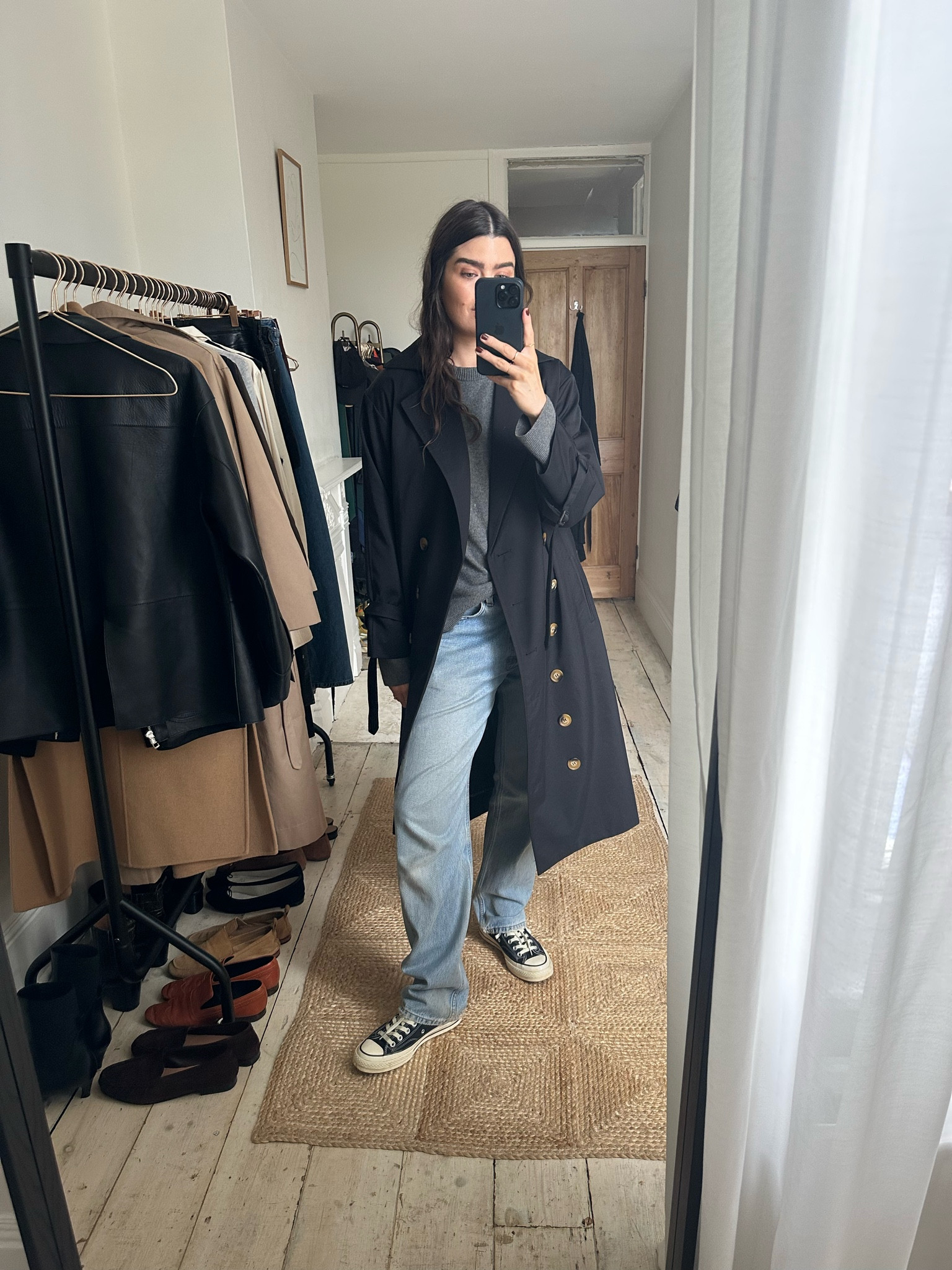 An autumn outfit that I’d wear for nursery drop-off at the crack of dawn:
- Toteme pisa trench (bought ages ago, but I’ve linked a dupe) 
- ARKET grey cashmere jumper (no longer available, but go for the uniqlo mens one and take your normal size for an oversized fit - I wear a M) 
- Vintage levi’s 501s (again I’ve linked a dupe) 
- Converse (these are true to size) 

#LTKstyletip #LTKeurope