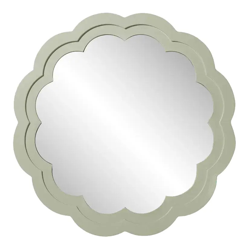 Fleur Home Audubon Peony Circle Mirror in Mizzle, 48x48 | Chairish