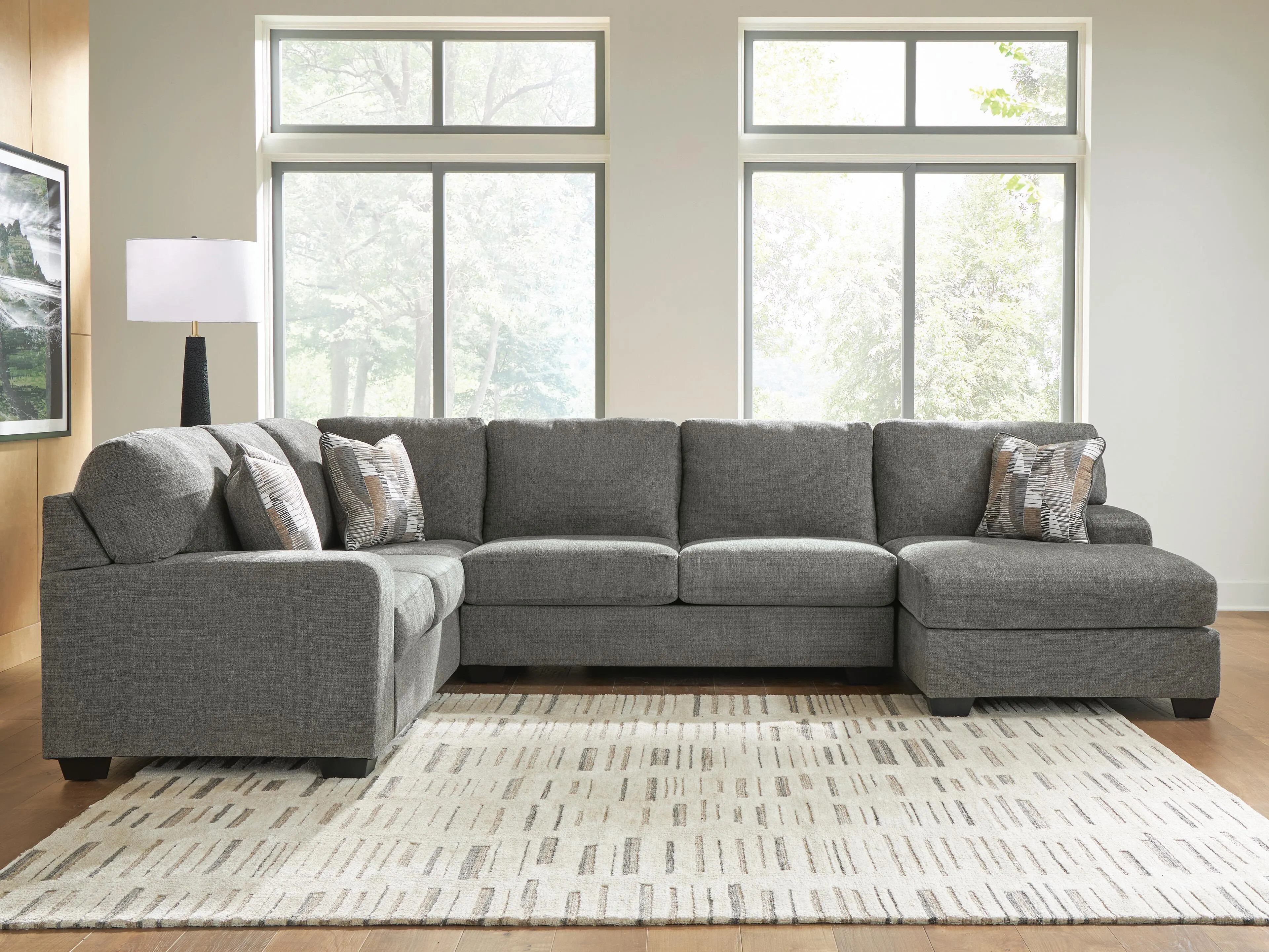 Newellen 3-Piece Sectional with Chaise, Greystone | Ashley Homestore