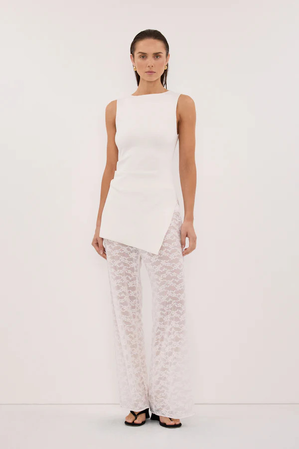 BELLE WHITE LACE PANT | DISSH