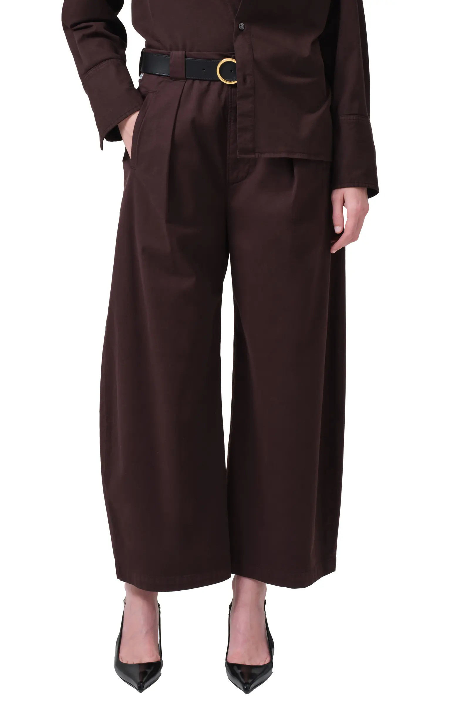 Citizens of Humanity Cara Pleated High Waist Crop Pants | Nordstrom | Nordstrom