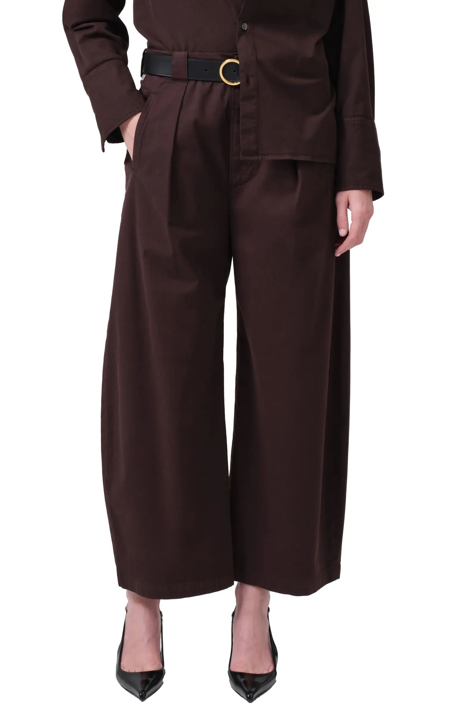 Citizens of Humanity Cara Pleated High Waist Crop Pants | Nordstrom | Nordstrom