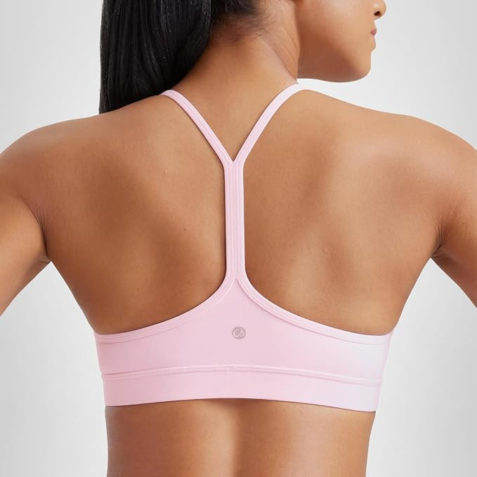 CRZ YOGA Butterluxe Y Back Sports Bras for Women - Padded Racerback Low Impact Spaghetti Thin Str... | Amazon (US)