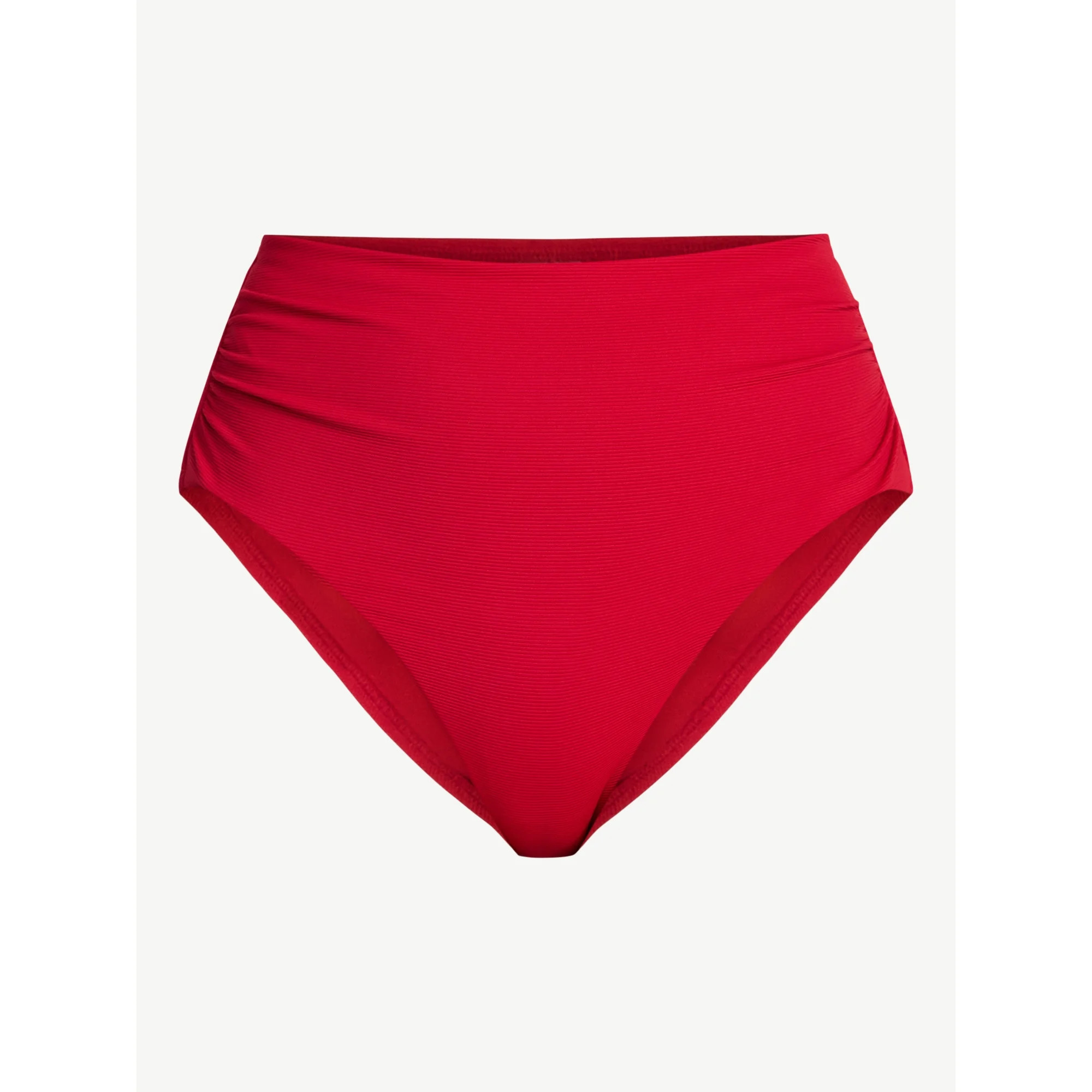 Time and Tru Women's and Women's Plus Size Ribbed High Waisted Bikini Bottoms, Sizes XS-3X | Walmart (US)