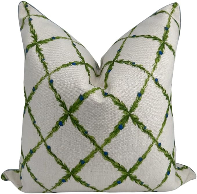 Lattice Pillow Cover Grandmillennial Pillow 20" x 20" Pillow Cover Grandmillennial Home Decor Sca... | Amazon (US)