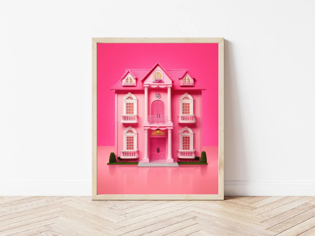 Dream House Print - Barbiecore | Hot Pink Decor | Girly Wall Art | Preppy Room Decor | Glam Decor... | Etsy (US)