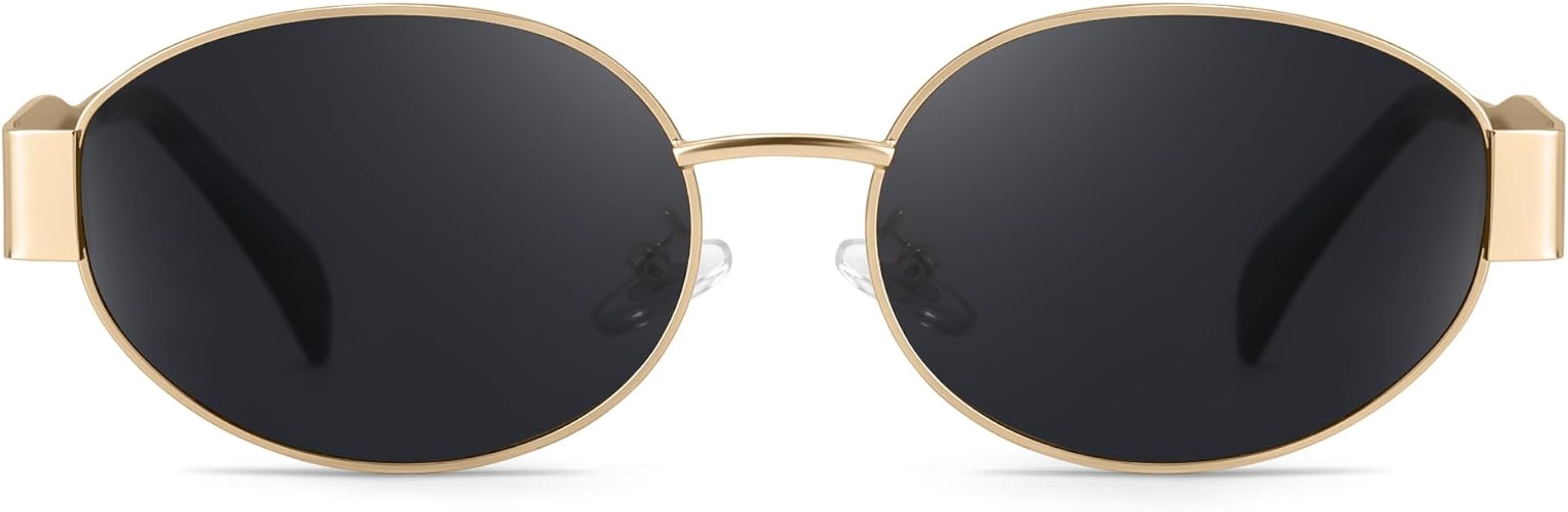 Retro Oval Sunglasses for Women Trendy Designer Sun Glasses Womens Shades Fashion Accessories for... | Amazon (US)