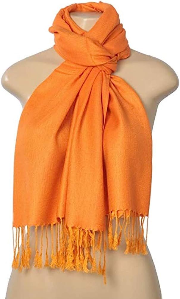 Pashmina Shawls and Wraps - Large Scarfs for Women - Party Bridal Long Fashion Shawl Wrap with Fring | Amazon (US)