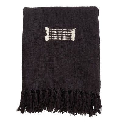 50"x60" Cotton Throw With Fringed Lines - SARO | Target