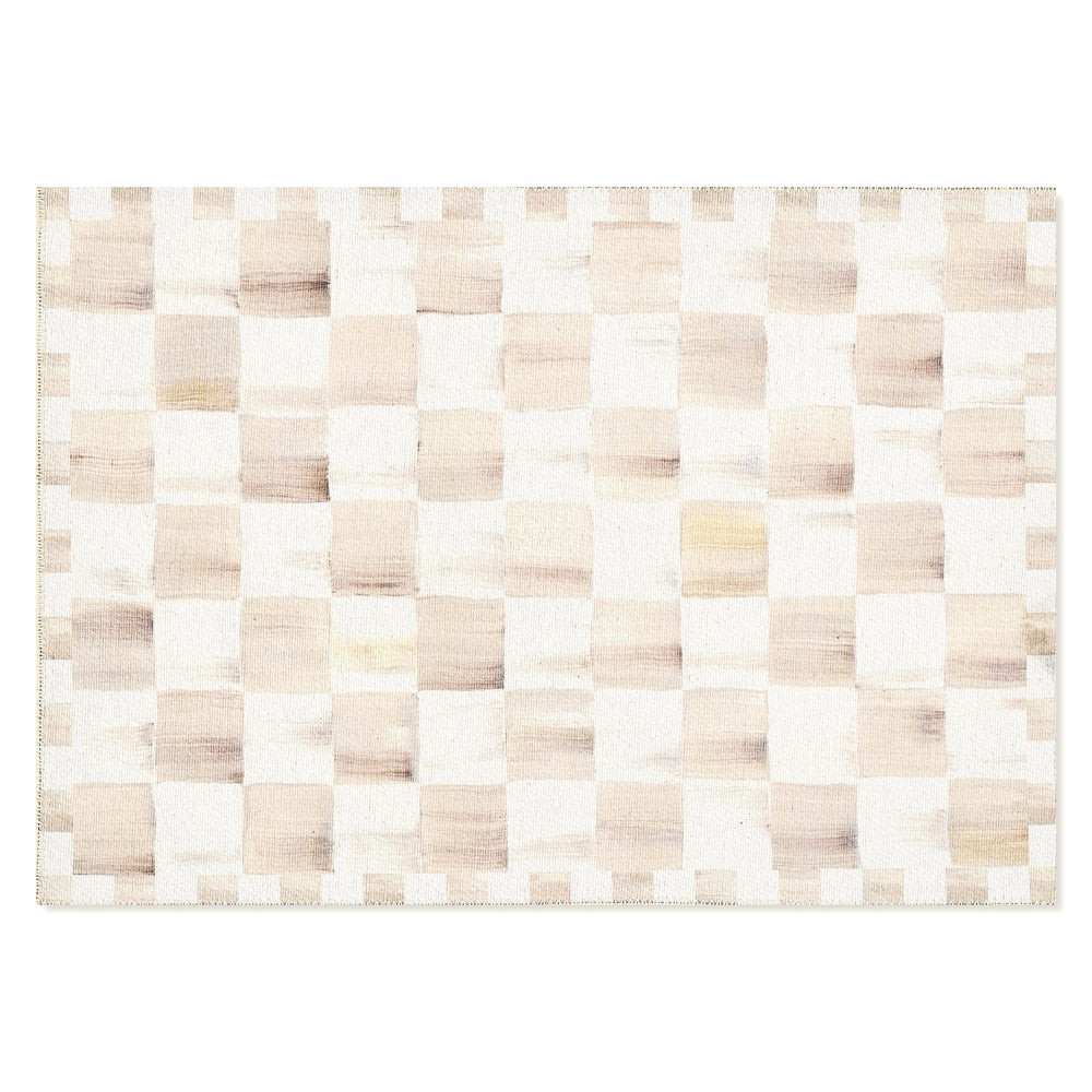 Mocha Checkered 2' x 3' Washable Rug | MacKenzie-Childs