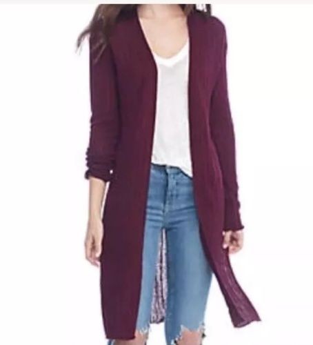 Details about   NWT FREE PEOPLE Ribby Ribbed Cardigan Maxi Sweater Boho Wine Size XS | eBay US