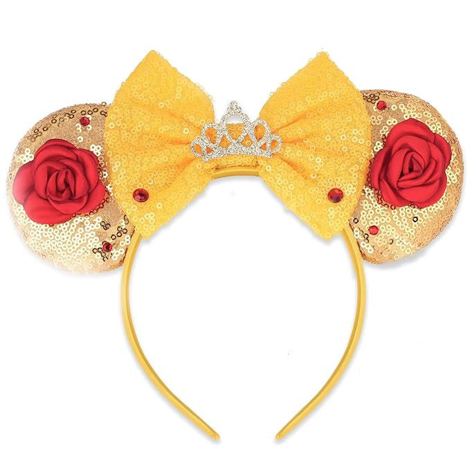 Mouse Ears, Princess Mouse Ears Headband with Bow for Women & Girls, Princess Headband Hair Acces... | Amazon (US)