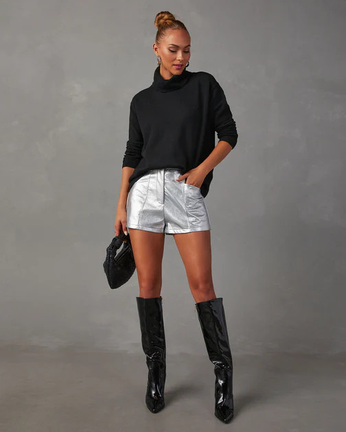 Faith Turtleneck Knit Sweater - Black | VICI