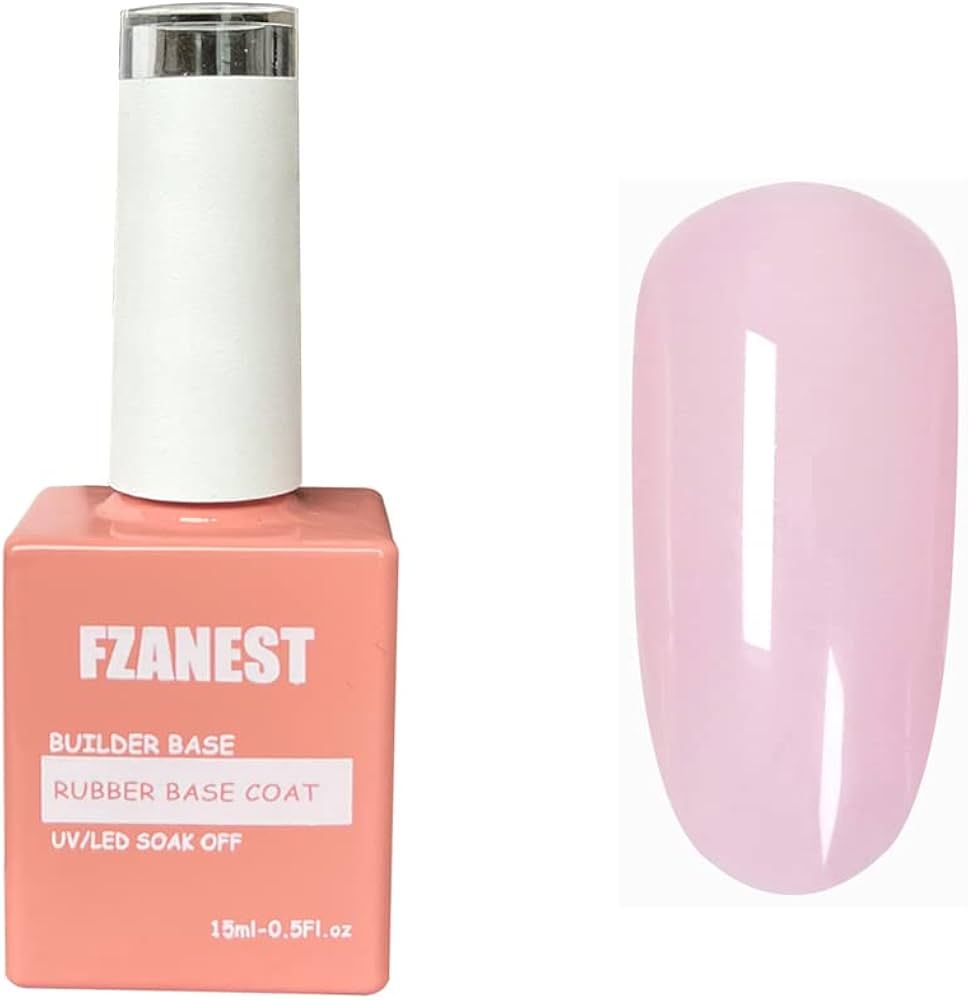 FZANEST Milky Pink Gel Nail Polish,Builder Rubber Base Gel for Nails,Brush On Builder Gel In a Bo... | Amazon (US)