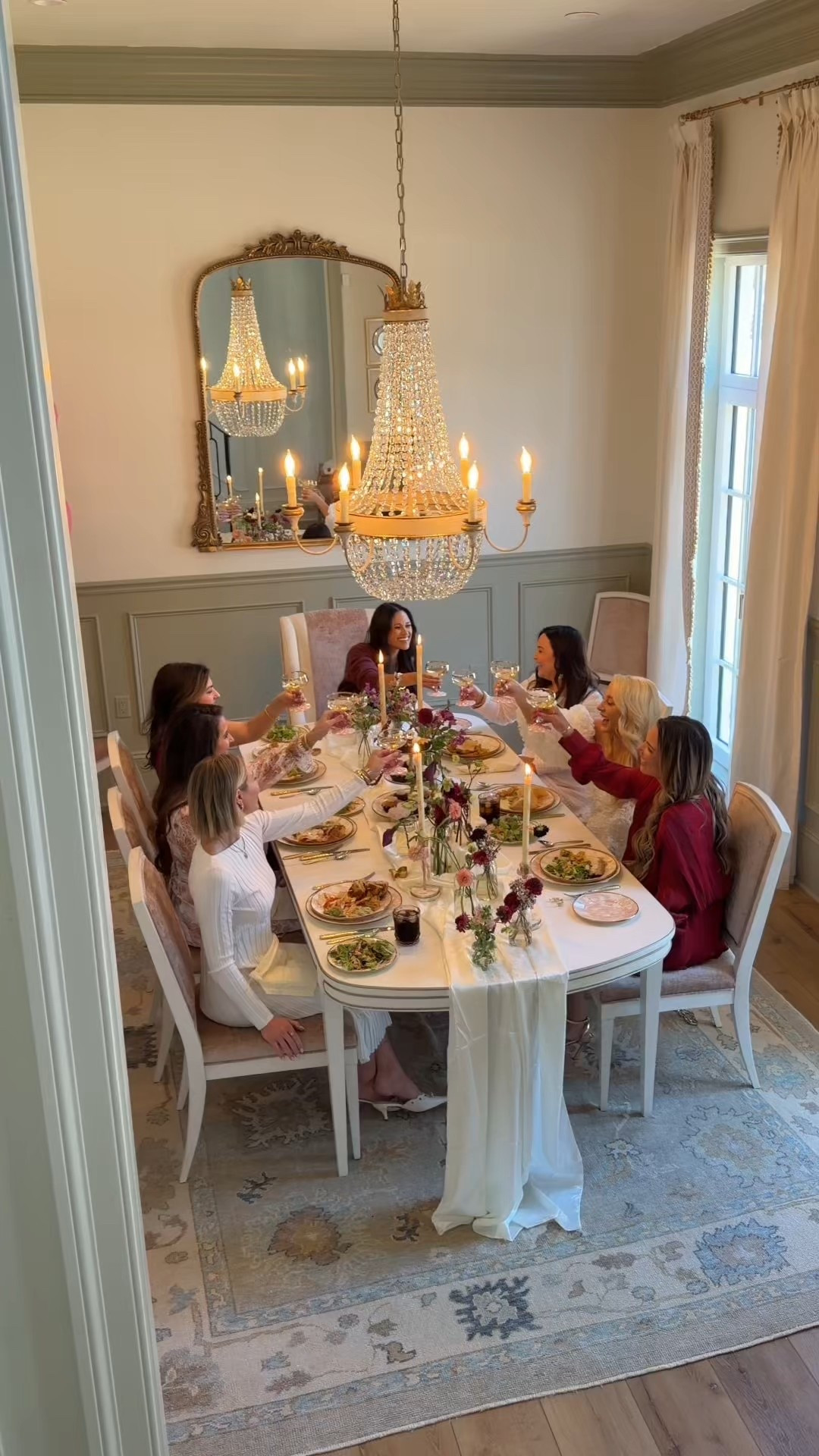 Kicking off my 12 monthly themed dinner parties with Galentine’s Day! I loved getting to host some friends for a midweek Girl Lunch complete with chips and guacamole and diet coke! I unfortunately didn’t make any of the appetizers or desserts that I planned on making, but that’s why door dash exists! Don’t worry I’ll do better next time!
Linking to my outfit & my beautiful @mackenziechilds entertainment pieces!
Pro Hosting Tips:
Don’t wait until 2 hours before your guests arrive to start setting the table like I did here! Set it the evening before if possible so you can focus on food and getting yourself ready during those few hours.
If you decide to throw home cooking out the window and door dash everything last minute instead…just display all of your food on nice serving dishes and violà! Suddenly your chips and guacamole look fancy! 
Fresh flowers always make a daytime tablescape! And in the evening, candles are a must! I did both here, but usually in the evening I’ll try to save on florals and go heavier on the candles.

#LTKvlog #LTKHome #LTKValentine