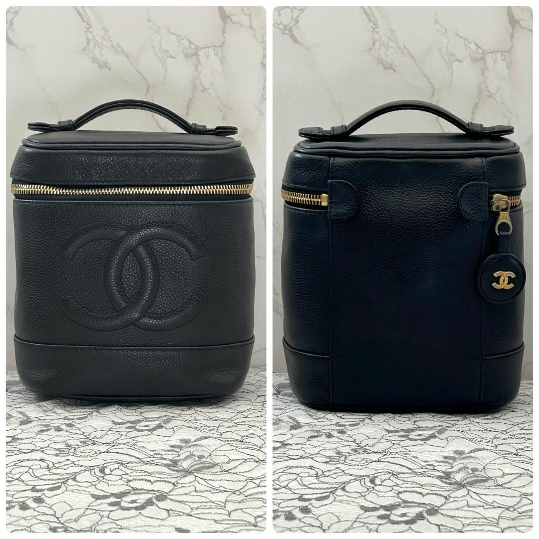 Authentic CHANEL Black Vanity Bag Grained Leather Made in: France SK0752 | eBay US