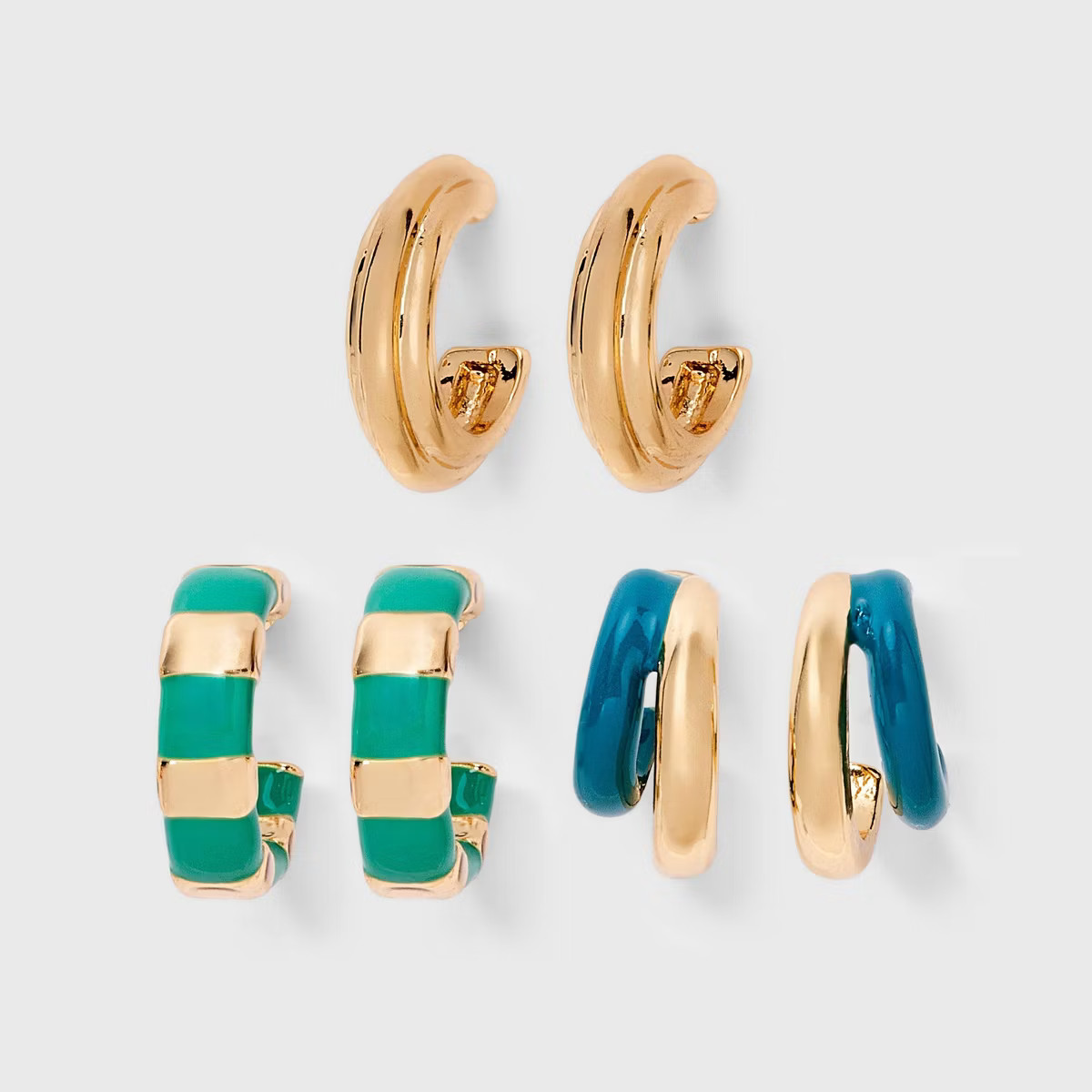 Mini Hoop Earring Set 3pc - Universal Thread™ | Target