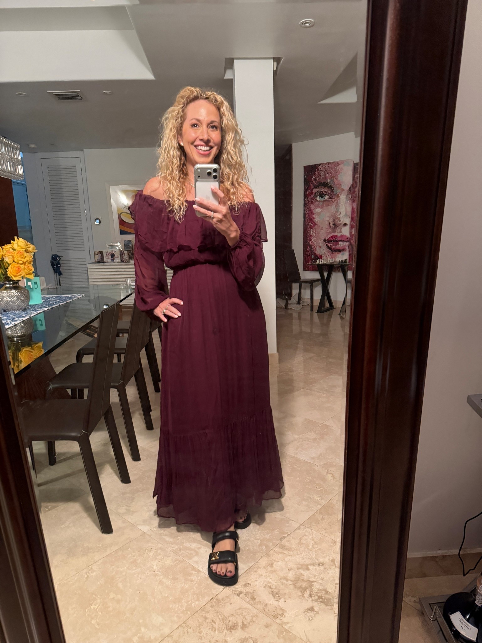 Found such a great maxi burgundy dress! Styling tips: Add a wide belt and boots or a skinny chain belt and ballerinas. Such a great holiday dress! Use code Holiday30 for an extra discount.

#LTKSaleAlert #LTKMidsize #LTKHoliday