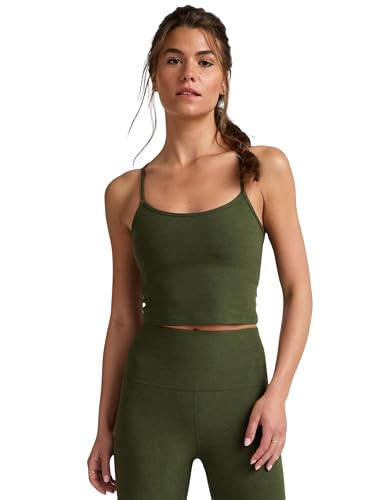 Beyond Yoga Women's Spacedye Slim Racerback Cropped Tank, Army Green Heather, XX-Large | Amazon (US)