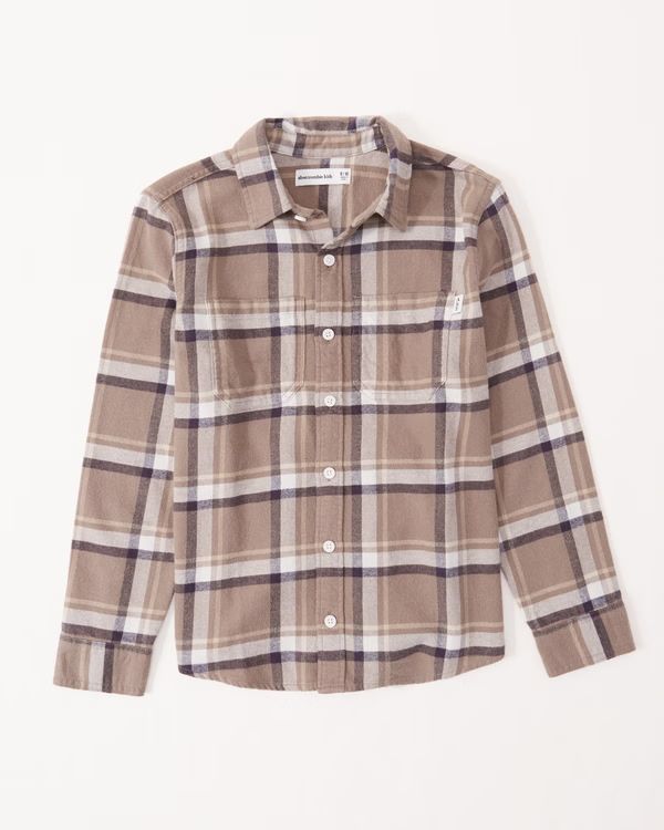 boys flannel button-up shirt | boys tops | Abercrombie.com | Abercrombie & Fitch (US)