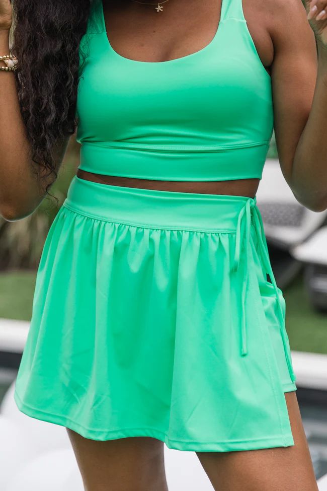Life On The Go Lime Wrap Active Mini Skort | Pink Lily