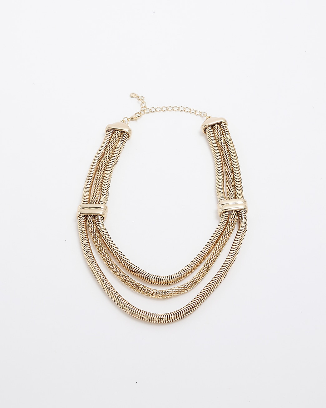 Gold Snake Chain Multirow Necklace | River Island (UK & IE)