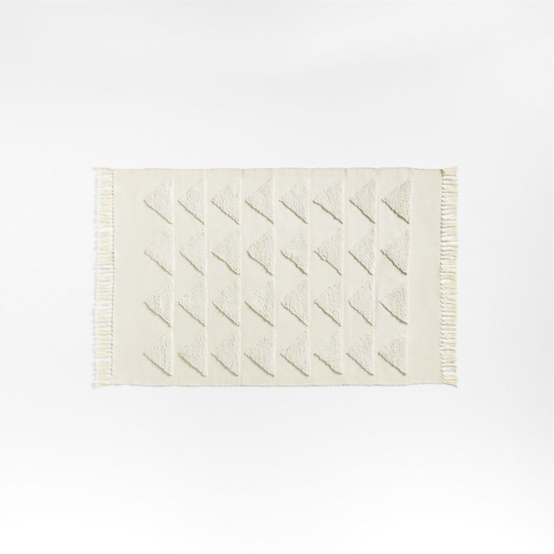 Ludic Kids Handwoven Ivory Textured Kids Rug with Fringe 4x6 | Crate & Kids | Crate & Barrel