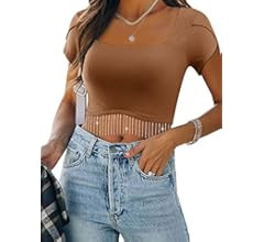 WLLW Women Nashville Sparkly Rhinestone Fringe Petal Sleeve Crop Top Square Neck Cropped Shirt To... | Amazon (US)