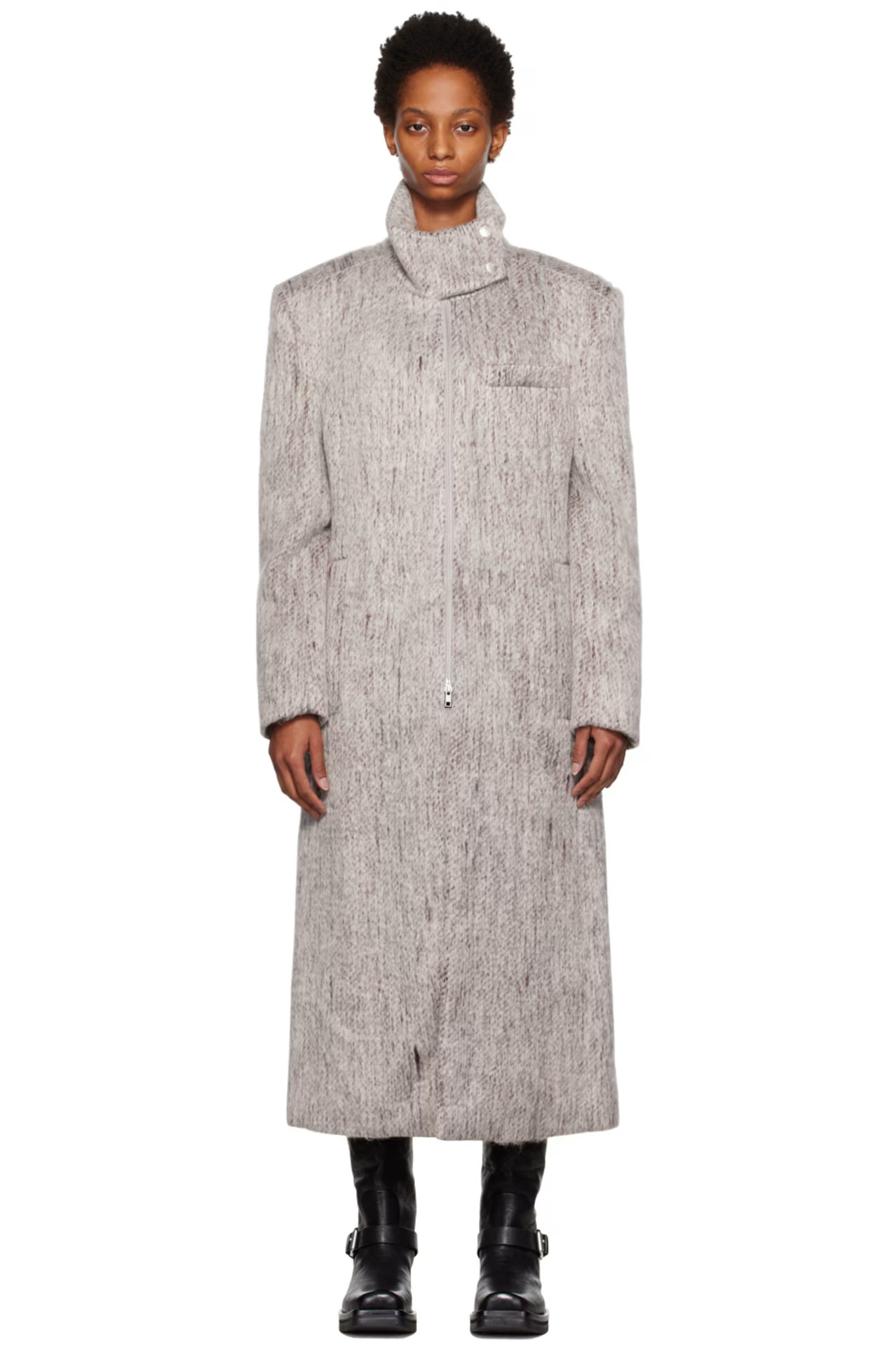 TheOpen Product - Gray Highneck Coat | SSENSE