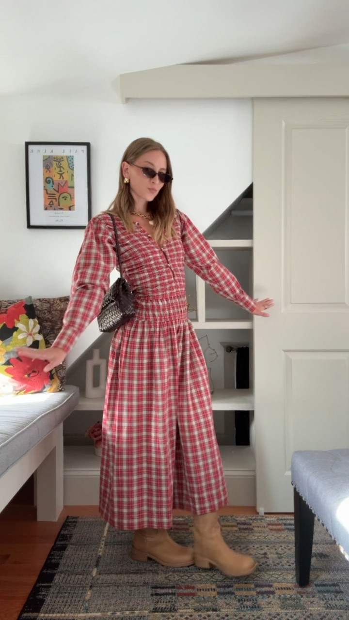 9/20/25 Fall outfit of the night 🍂🤎 Linking my Damson Madder plaid long-sleeve dress (perfect for fall into winter), my Amazon sunnies, everyday earrings, and my Steve Madden boots. 



#LTKStyleTip #LTKSeasonal #LTKShoeCrush