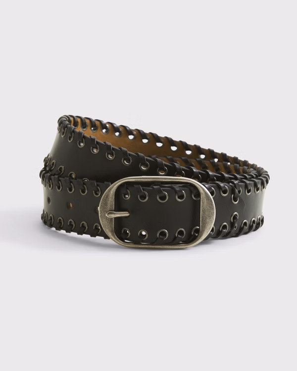Whipstitch Leather Belt | Abercrombie & Fitch (US)