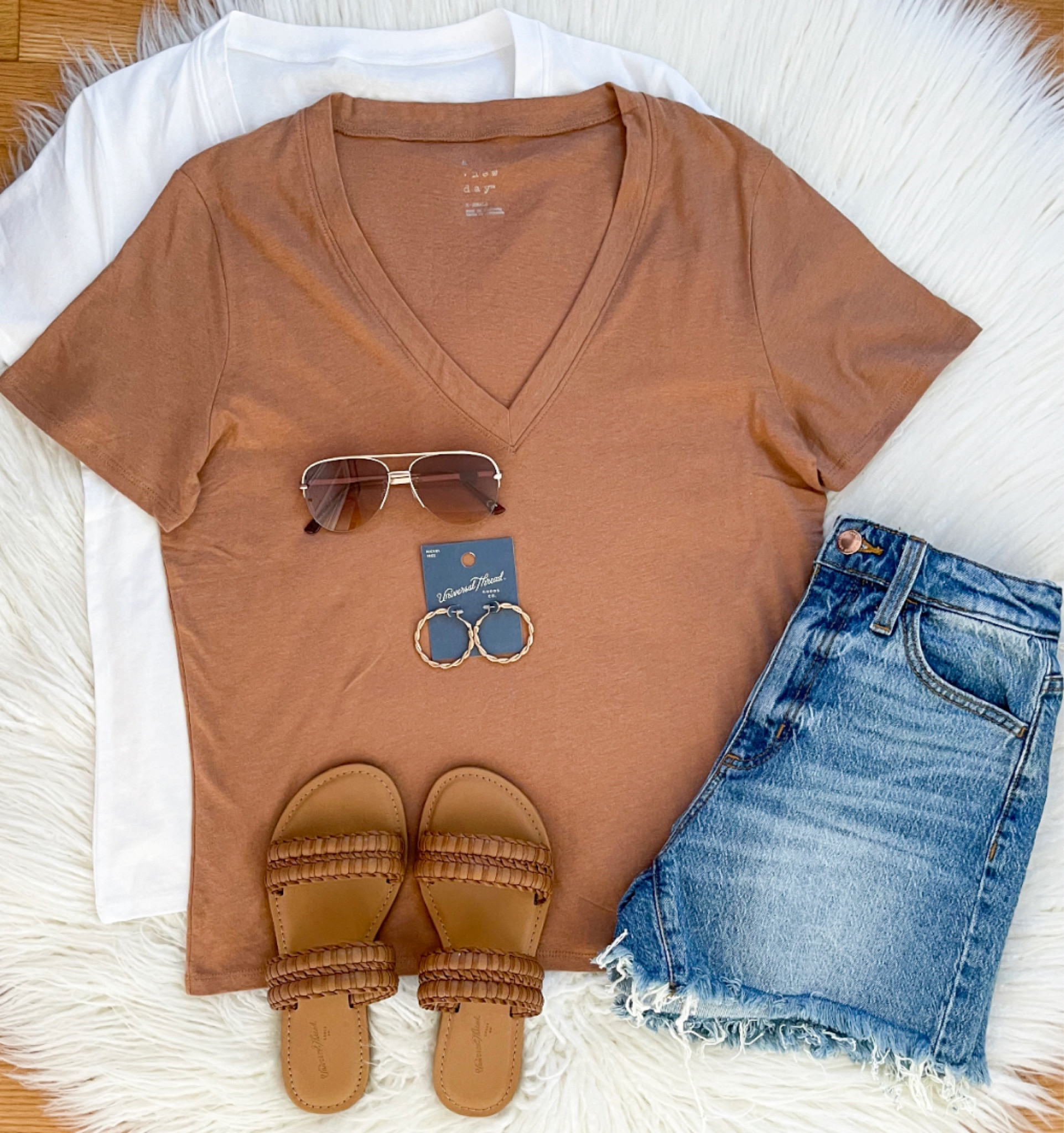 Happy Friday Friends!  Sharing these NEW $6 V-Neck Tees with you today!  They come 10 color options and have a slightly oversized fit to them. Paired them with these new Jean shorts & sandals for a warm weather/vacay look!  Have a great day! 🤎

#LTKshoecrush #LTKunder50 #LTKstyletip