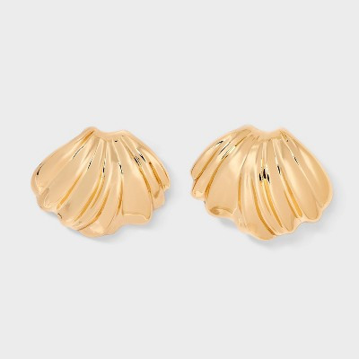 Ribbed Button Earrings - A New Day™ Gold | Target