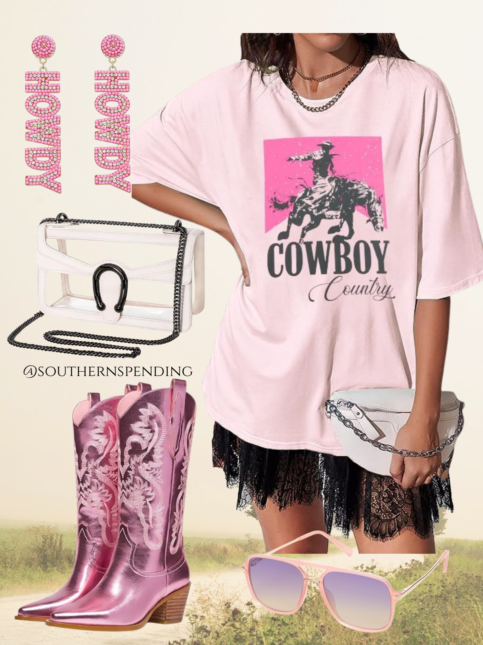 Pink country concert outfit.

Stagecoach, rodeo, Coachella, lollapalooza, western, boots, cowboy

#LTKFestival #LTKStyleTip #LTKParties