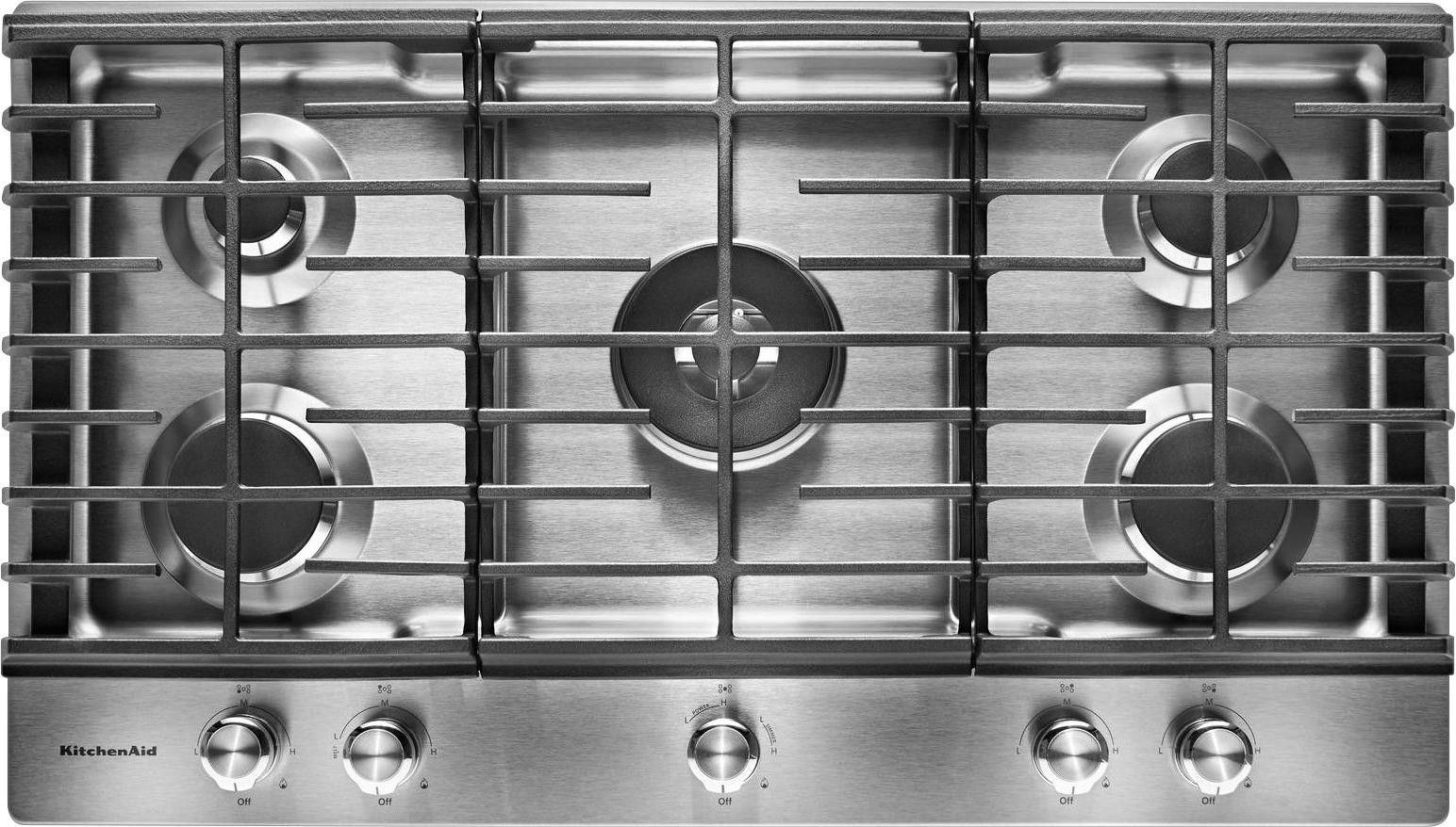 KitchenAid 36" Built-In Gas Cooktop Stainless Steel KCGS556ESS - Best Buy | Best Buy U.S.